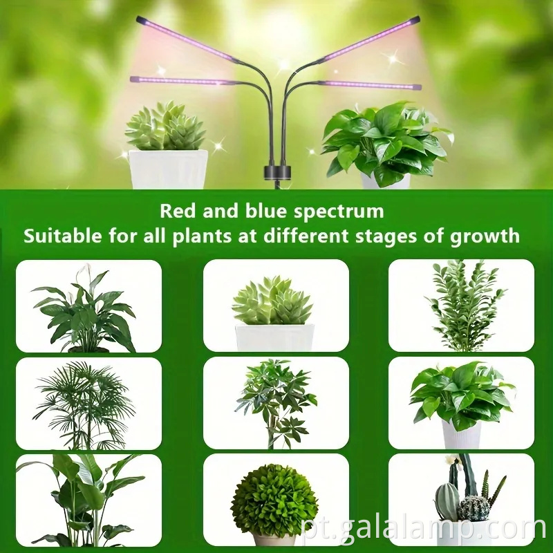 Stand dobrável Full Spectrum Plant Growth Light com timer